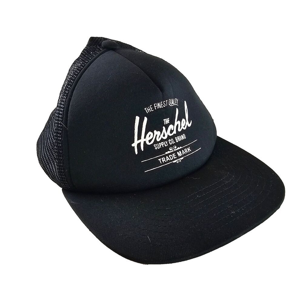 Herschel Supply Co Hat Black Trucker Mesh Snapback Logo Cap Streetwear